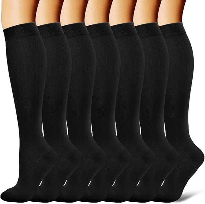 Graduated compression socks for nurses to prevent leg fatigue and swelling