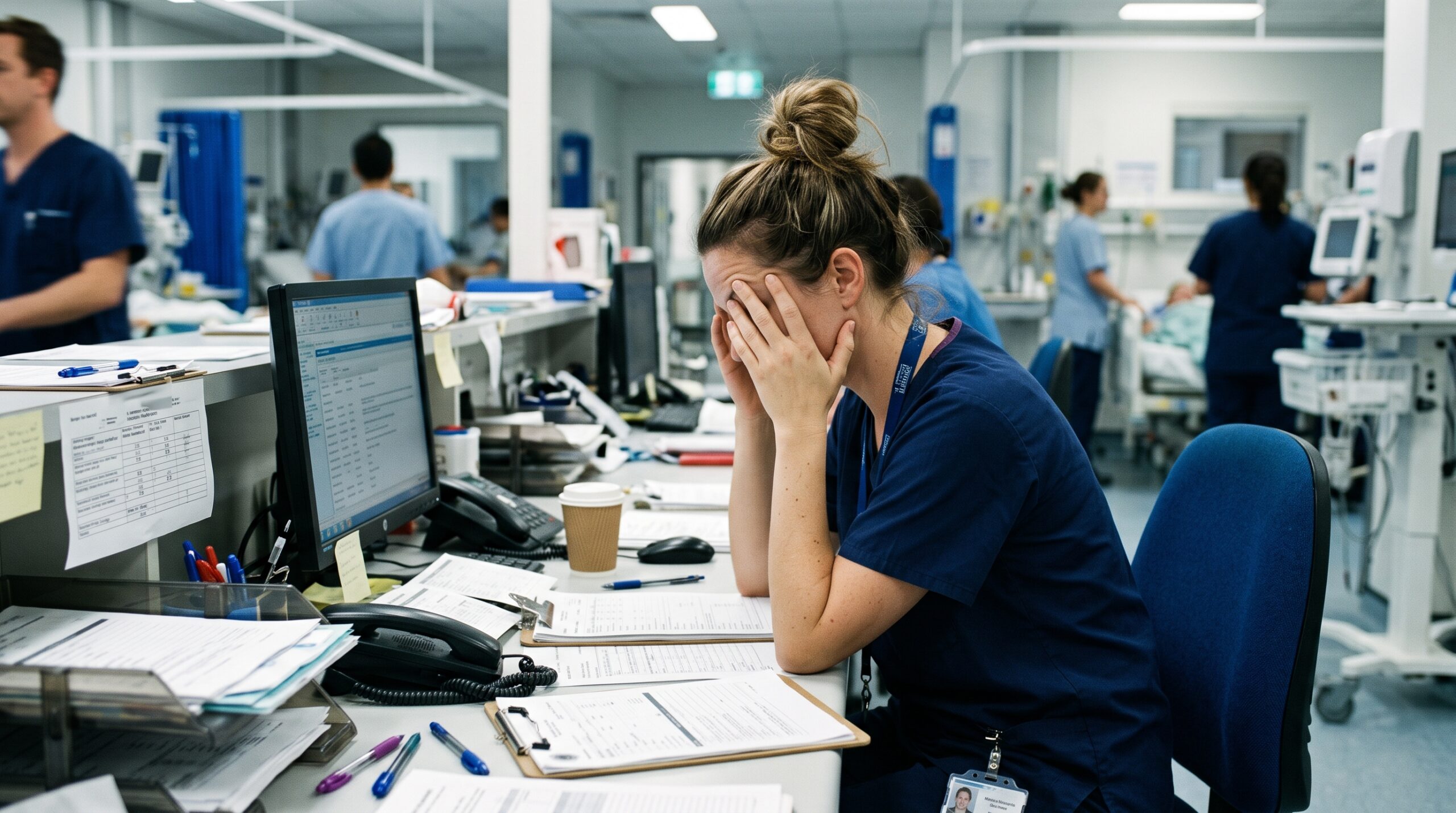 The constant noise, decisions, and emotional load of the ward building up over time